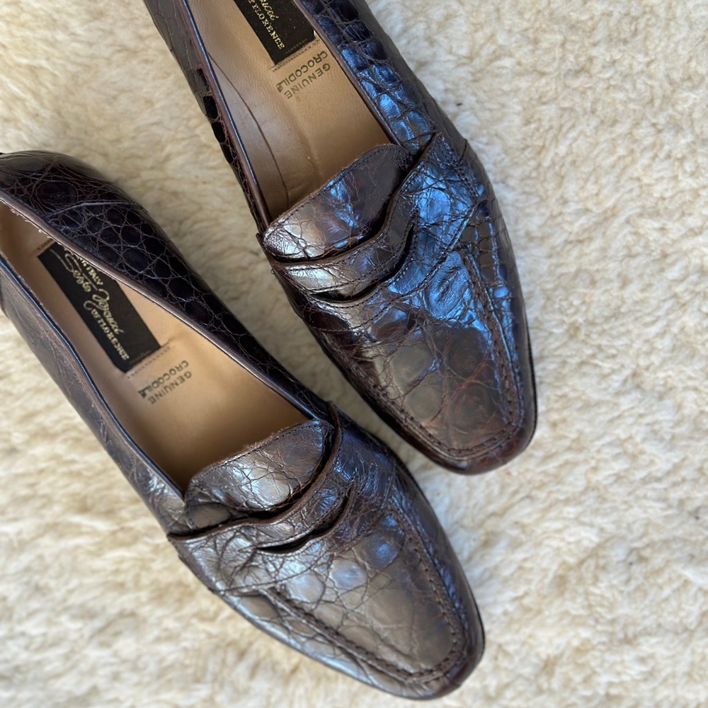 Unworn Vintage Brown Croc Loafers 38 CHIIIIC!!!!